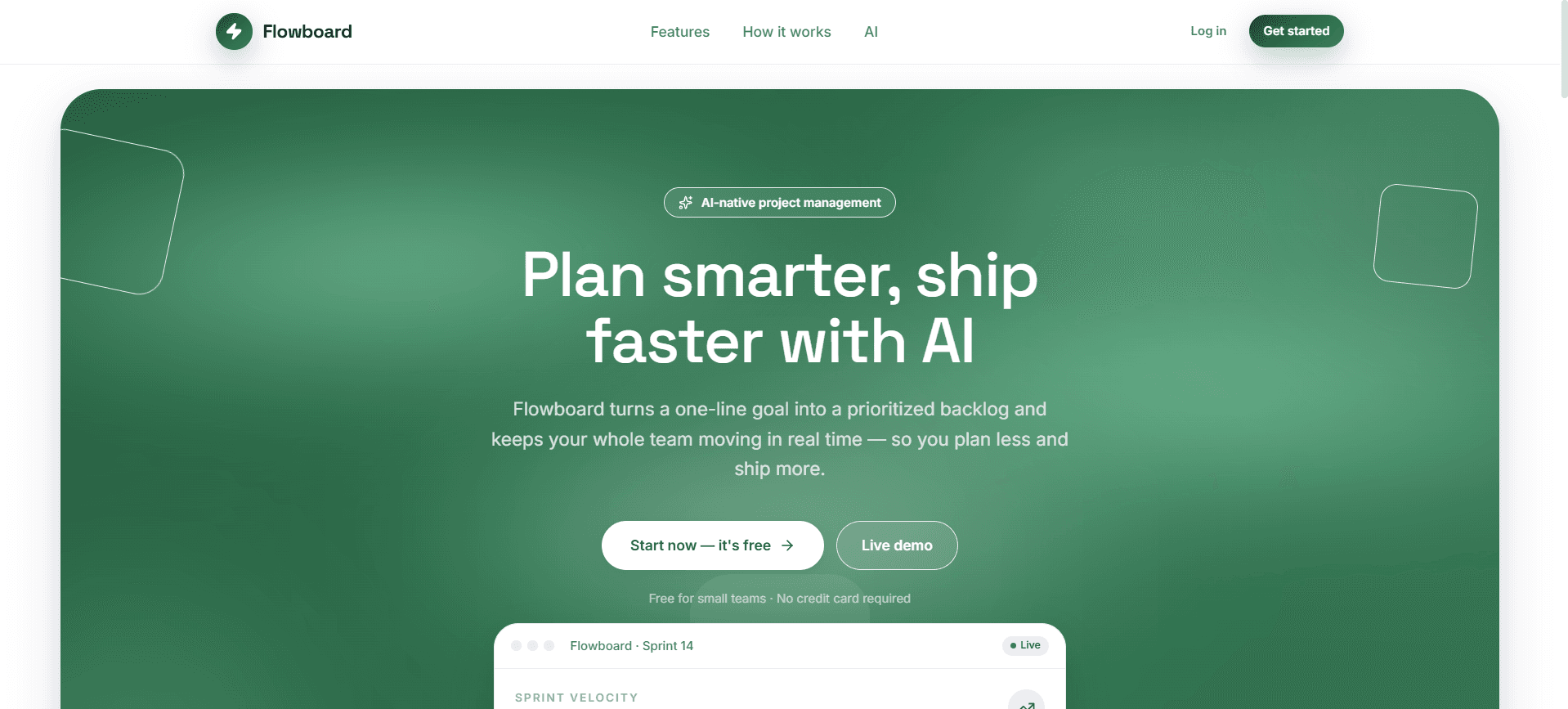 AI-native planning, at a glance.