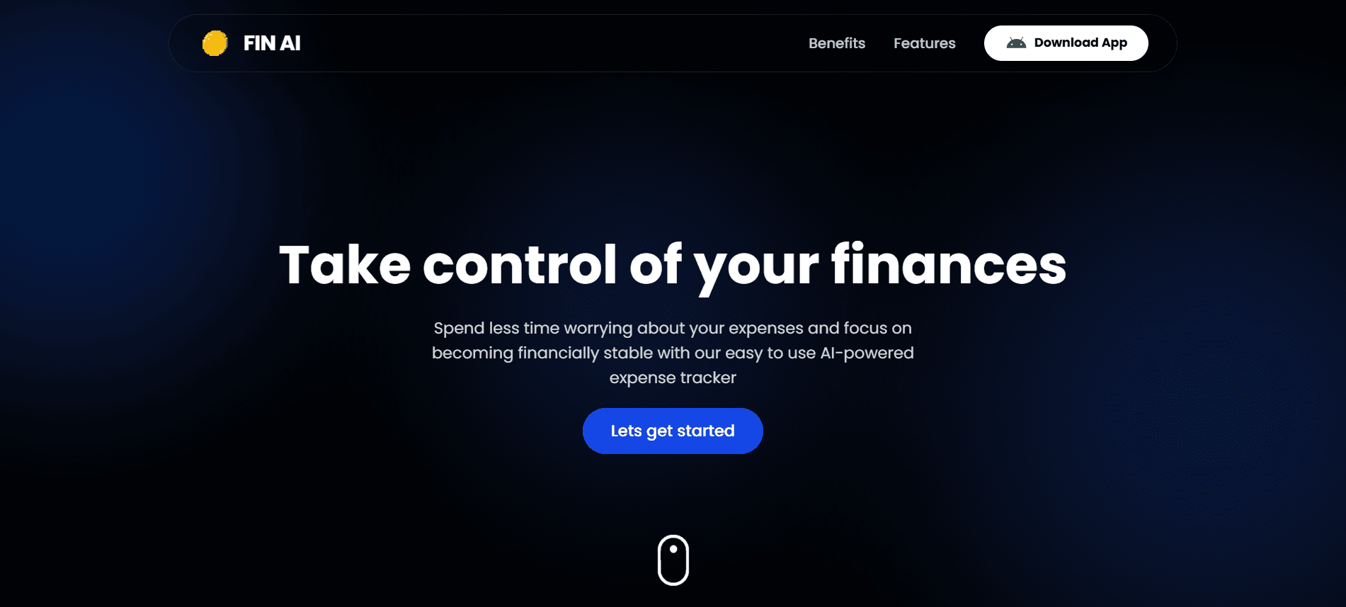 AI-powered expense tracker intro.